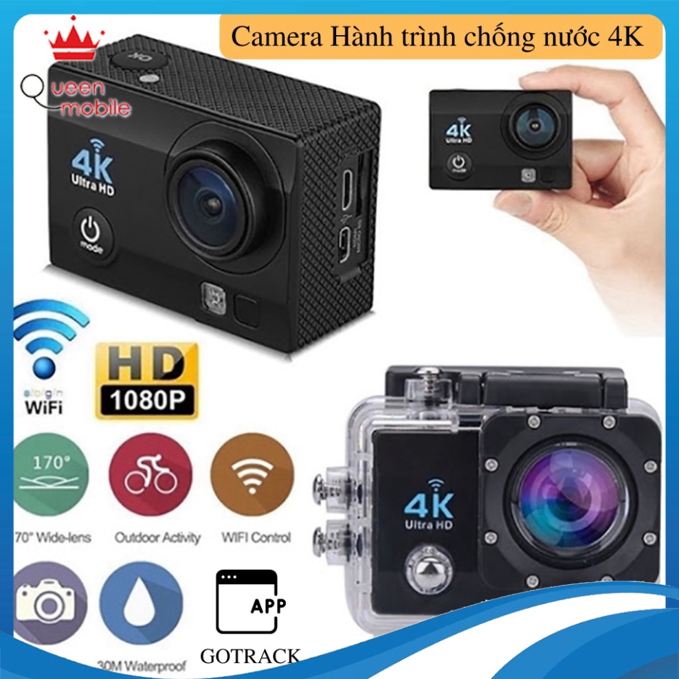Camera hành trình chống nước chống rung 4K SPORT Ultra HD DV, kết nối wifi - CAMERA HÀNH TRÌNH XE MÁY WIFI [Queen Mobil