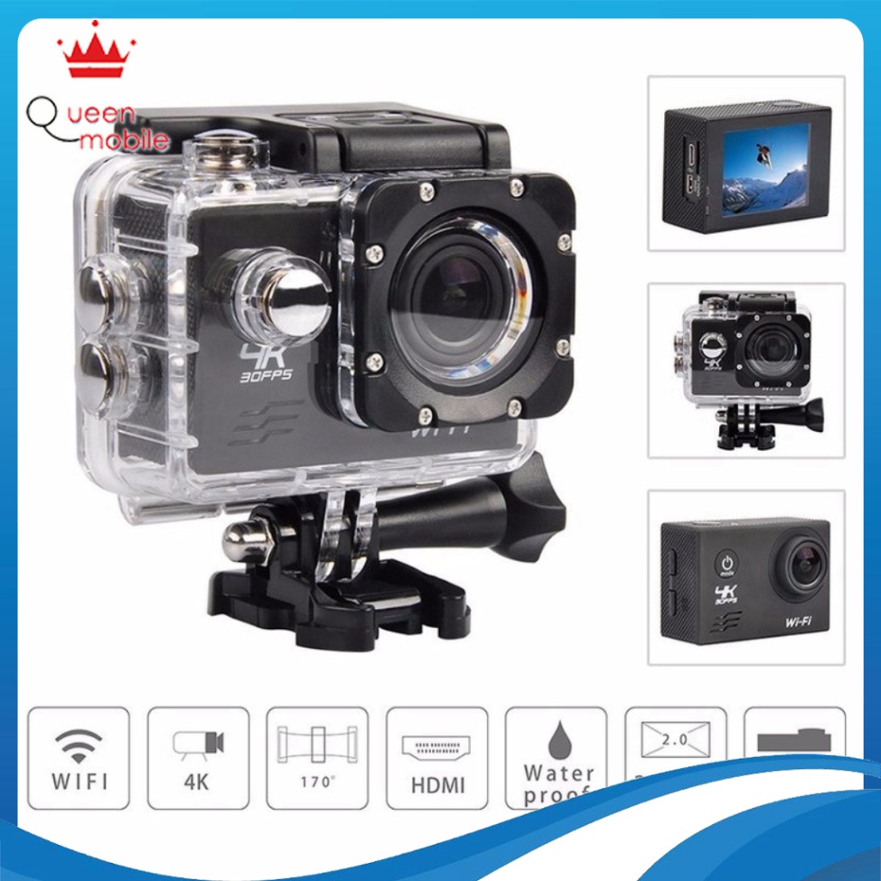 Camera hành trình chống nước chống rung 4K SPORT Ultra HD DV, kết nối wifi - CAMERA HÀNH TRÌNH XE MÁY WIFI [Queen Mobil