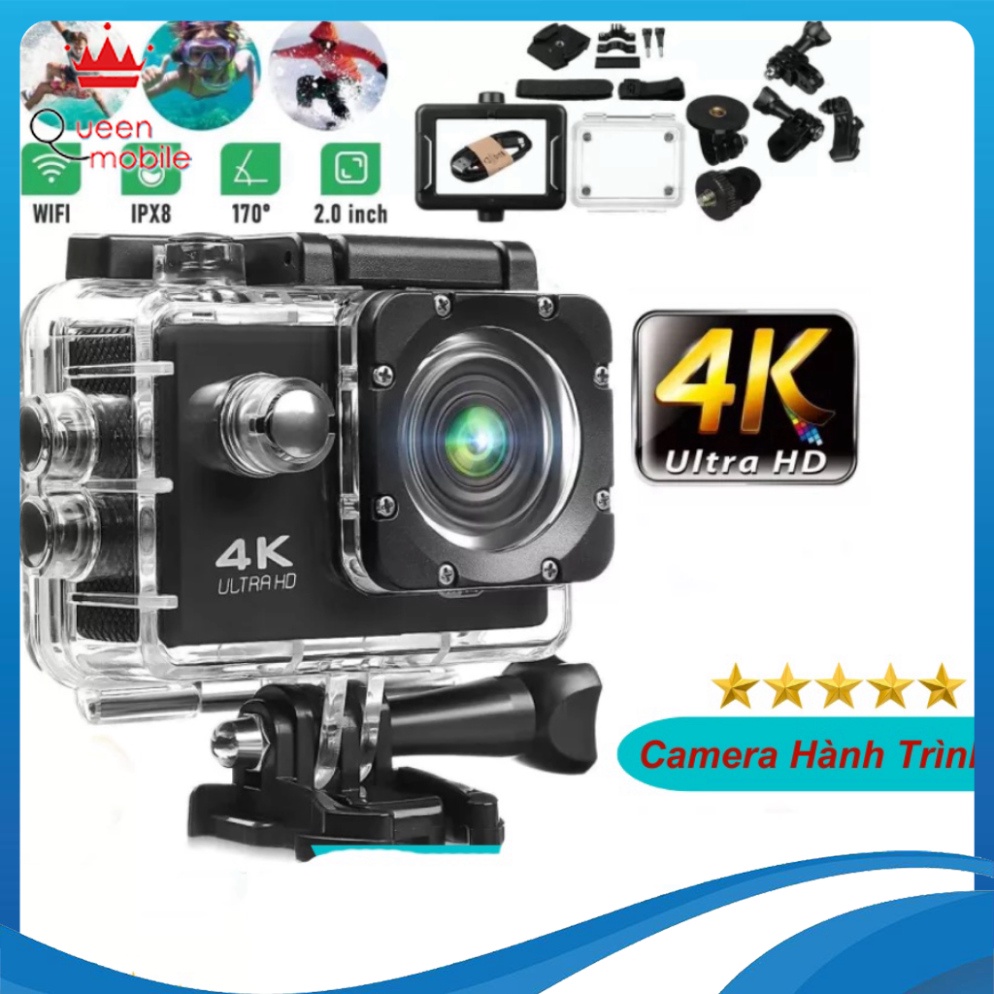 Camera hành trình chống nước chống rung 4K SPORT Ultra HD DV, kết nối wifi - CAMERA HÀNH TRÌNH XE MÁY WIFI [Queen Mobil