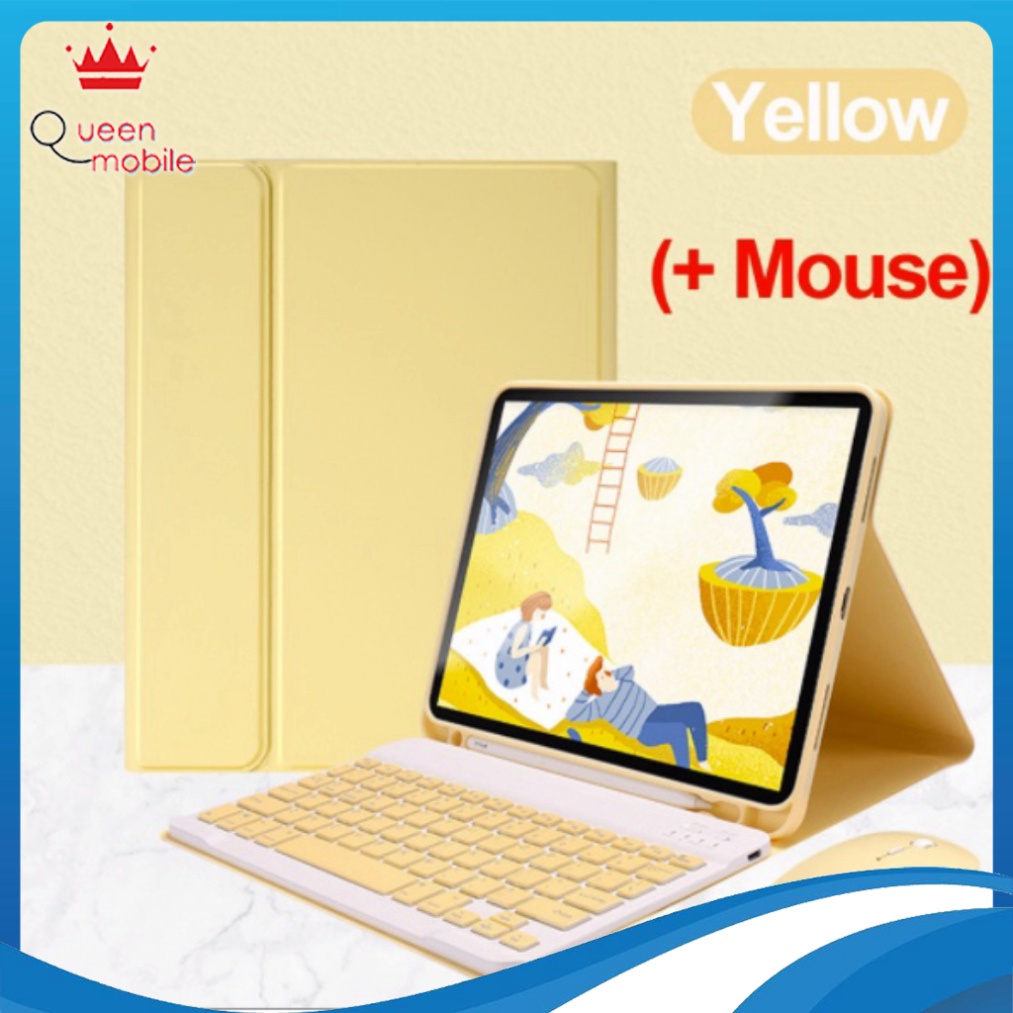 Bao da ipad + Bàn phím + Chuột Bluetooth có ngăn đựng bút ốp ipad Air 4/Pro 11/10.5/9.7/Gen 5/6/7/8/9/10/Air 1/2/3/4/5 [