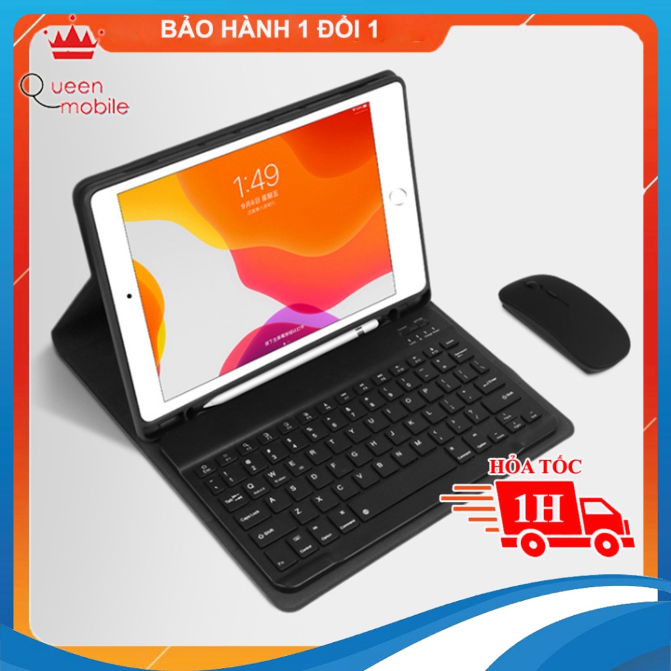 Bao da ipad + Bàn phím + Chuột Bluetooth có ngăn đựng bút ốp ipad Air 4/Pro 11/10.5/9.7/Gen 5/6/7/8/9/10/Air 1/2/3/4/5 [