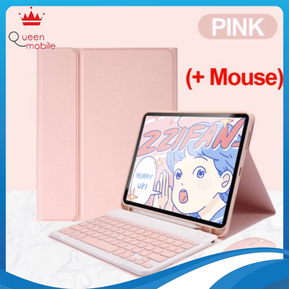 Bao da ipad + Bàn phím + Chuột Bluetooth có ngăn đựng bút ốp ipad Air 4/Pro 11/10.5/9.7/Gen 5/6/7/8/9/10/Air 1/2/3/4/5 [