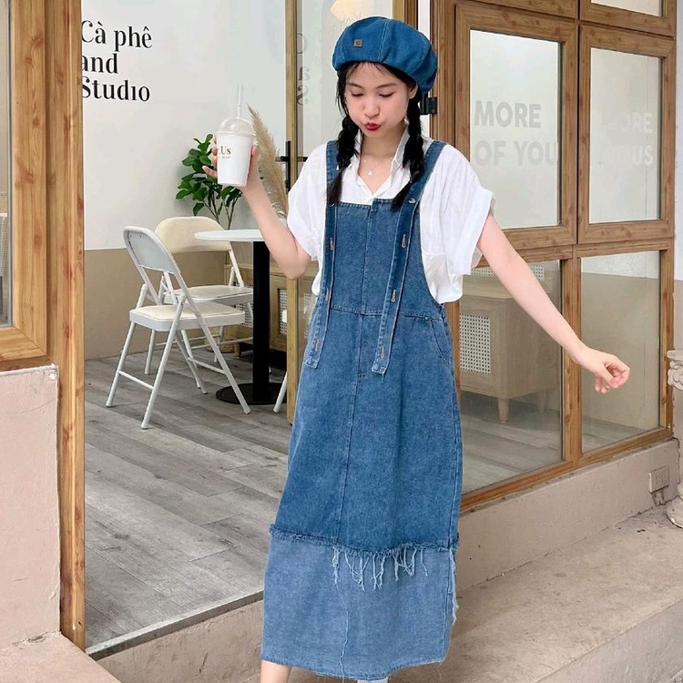 Yếm Jean dáng dài phối màu siêu xᶖnh Tấm Clothes