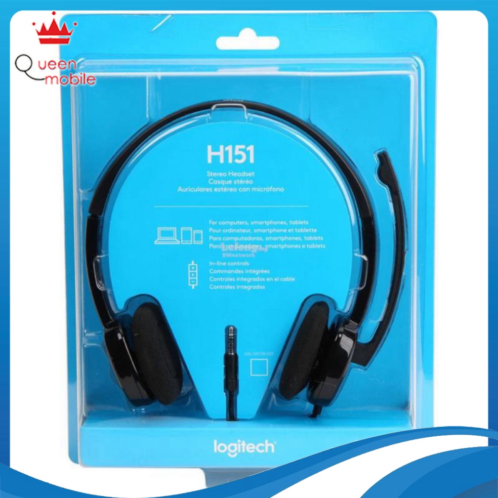 Tai Nghe Có Mic Logitech H151 - Headphone Học Online Hàng Chính Hãng [Queen Mobile]
