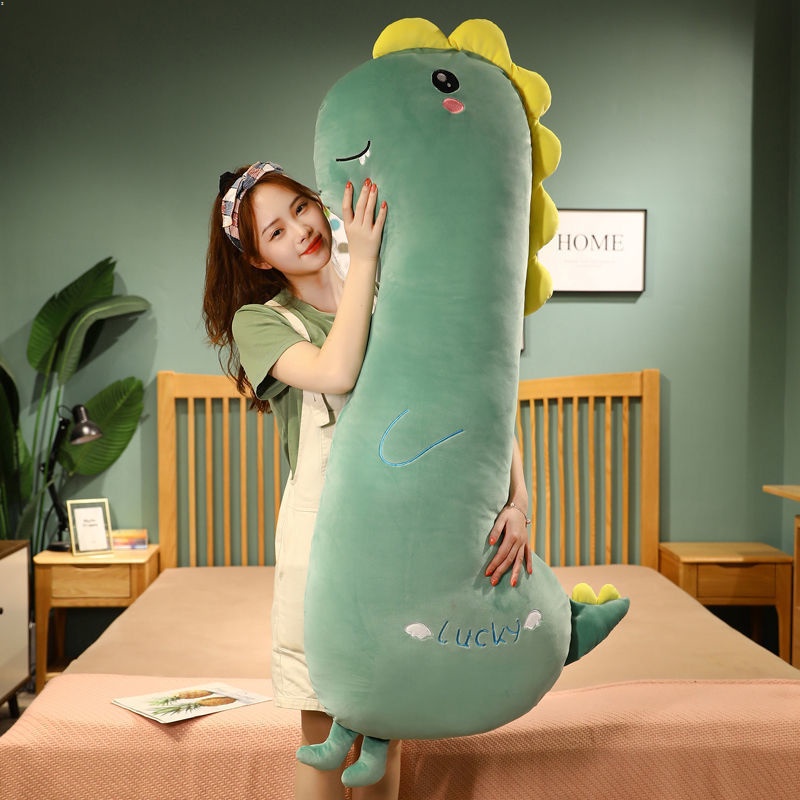 Gối Ôm Dài Hình Khủng Long / Chó Husky Nhồi Bông Có Thể Giặt Sạch