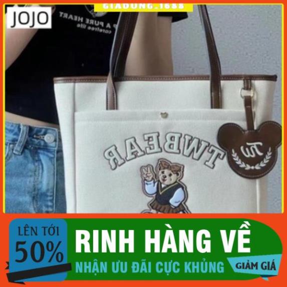 (BÁN SỈ) Túi Tote Đeo Vai Cỡ Lớn Họa Tiết Gấu Dễ Thương Cho Nữ Túi Khoác Vai Chất Liệu Da Bên Chắc Túi sách Nữ(sỉ Hót)