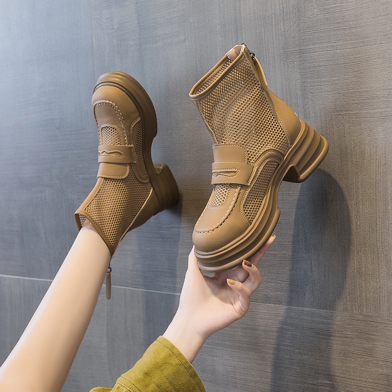 Giày Bốt Martin Mỏng Đế Dày Thoáng Khí Phong Cách Anh Quốc Thời Trang Mùa Hè Cho Nữ