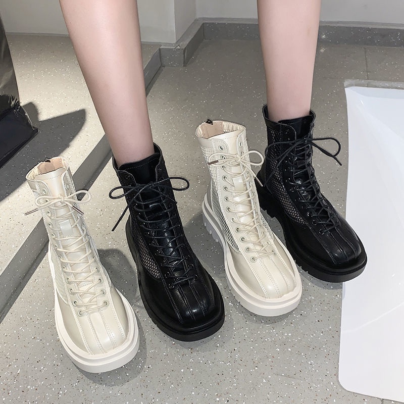 Giày Bốt Martin Phối Lưới Mỏng Thoáng Khí Thời Trang Mùa Hè 2023 Cho Nữ