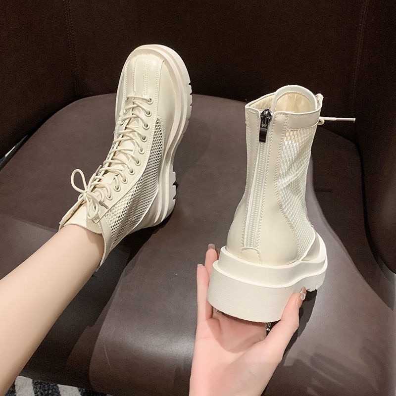 Giày Bốt Martin Phối Lưới Mỏng Thoáng Khí Thời Trang Mùa Hè 2023 Cho Nữ