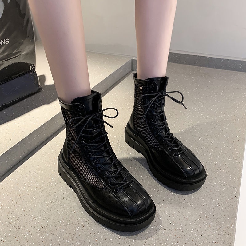 Giày Bốt Martin Phối Lưới Mỏng Thoáng Khí Thời Trang Mùa Hè 2023 Cho Nữ