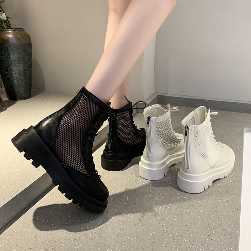 Giày Bốt Martin Phối Lưới Mỏng Thoáng Khí Thời Trang Mùa Hè 2023 Cho Nữ