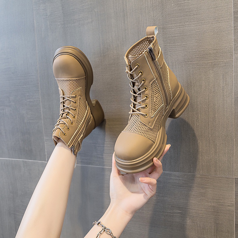 Giày Bốt Martin Phối Lưới Thoáng Khí Đế Dày Phong Cách Mới 2023