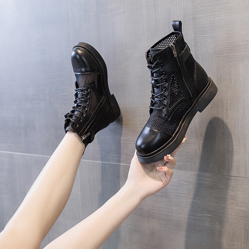 Giày Bốt Lưới Mỏng Thoáng Khí Thời Trang Hàn Quốc Mới 2023