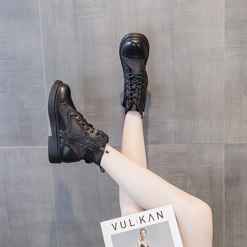 Giày Bốt Lưới Mỏng Thoáng Khí Thời Trang Hàn Quốc Mới 2023