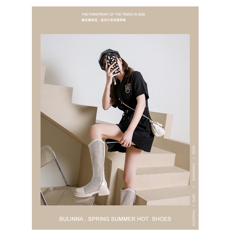 Giày Bốt Lưới Mỏng Thoáng Khí Thời Trang Xuân Hè 2023 Phong Cách Mới Cho Nữ