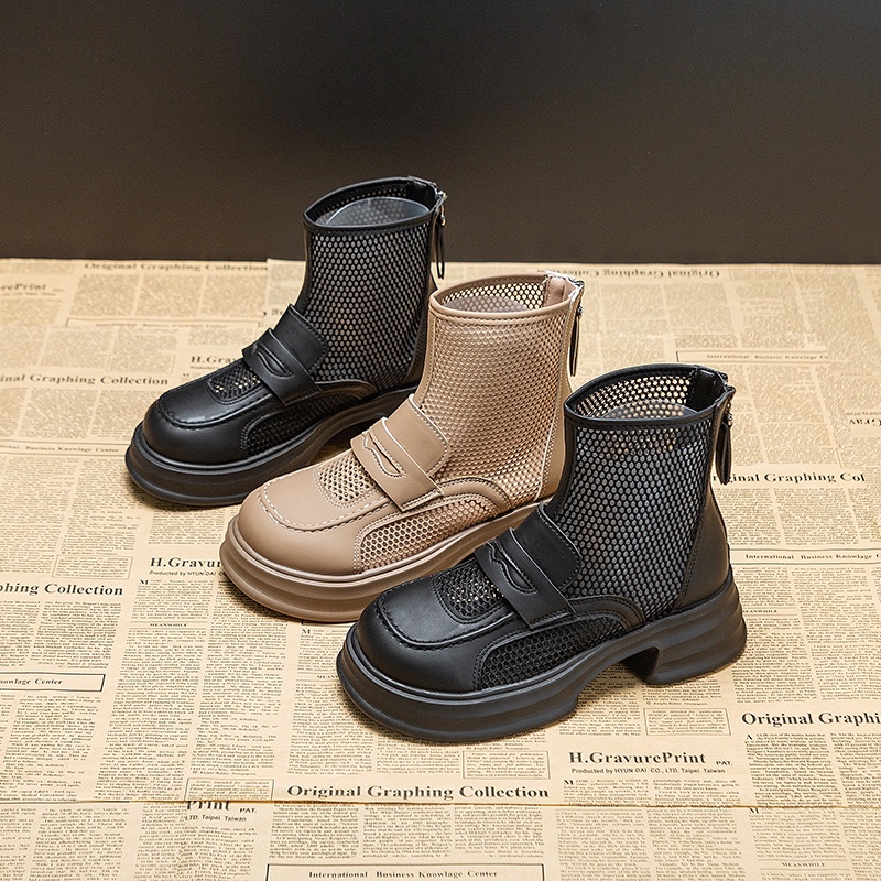 Giày Bốt Martin Mỏng Đế Dày Thoáng Khí Phong Cách Anh Quốc Thời Trang Mùa Hè Cho Nữ