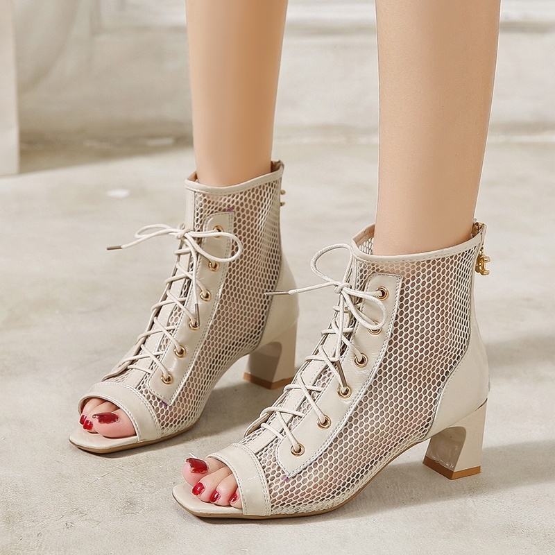 [Chính Hãng] Sandal Da Mềm Mại Hở Mũi Đế Dày Phong Cách Mới Mùa Hè Cho Nữ