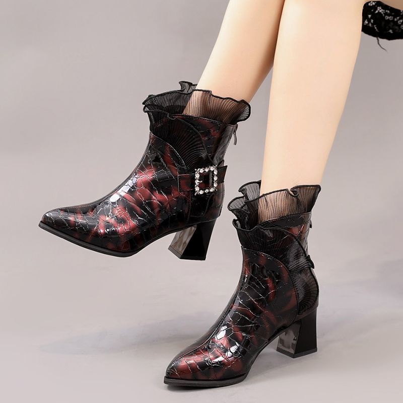 Giày Bốt Da Bóng Phong Cách Anh Quốc Thời Trang Mùa Thu 2022 Cho Nữ