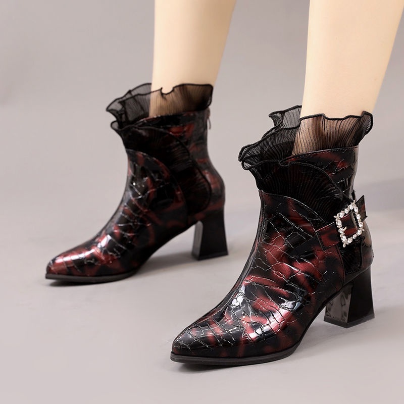 Giày Bốt Da Bóng Phong Cách Anh Quốc Thời Trang Mùa Thu 2022 Cho Nữ