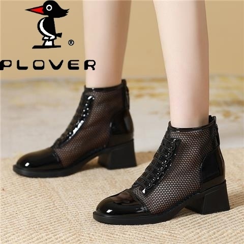 Giày Bốt Da Mềm Phối Lưới Thoáng Khí Thời Trang Xuân Hè Cho Nữ