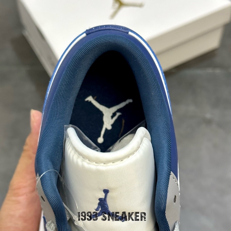 Giày Sneaker Cổ Thấp AJD1 Xám Xanh | Hàng nguyên box