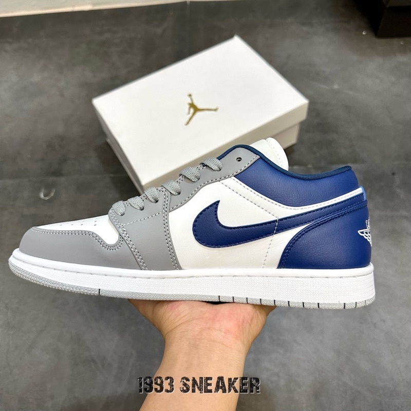 Giày Sneaker Cổ Thấp AJD1 Xám Xanh | Hàng nguyên box
