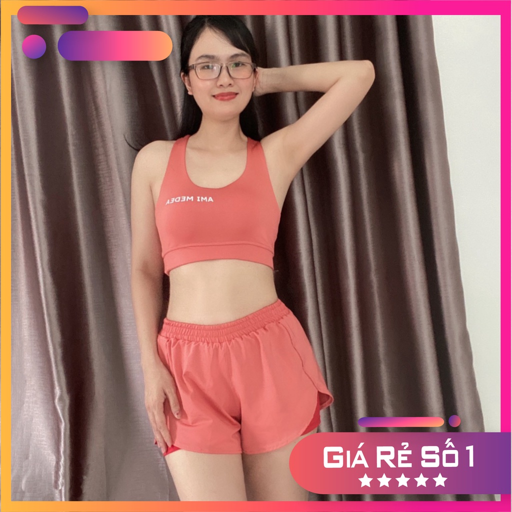 Đồ tập gym yoga erobic  đi bơi  nữ, set áo bra - quần 2 lớp tập - chát vải co giãn mềm mịn, thấm hút tốt & hách dáng