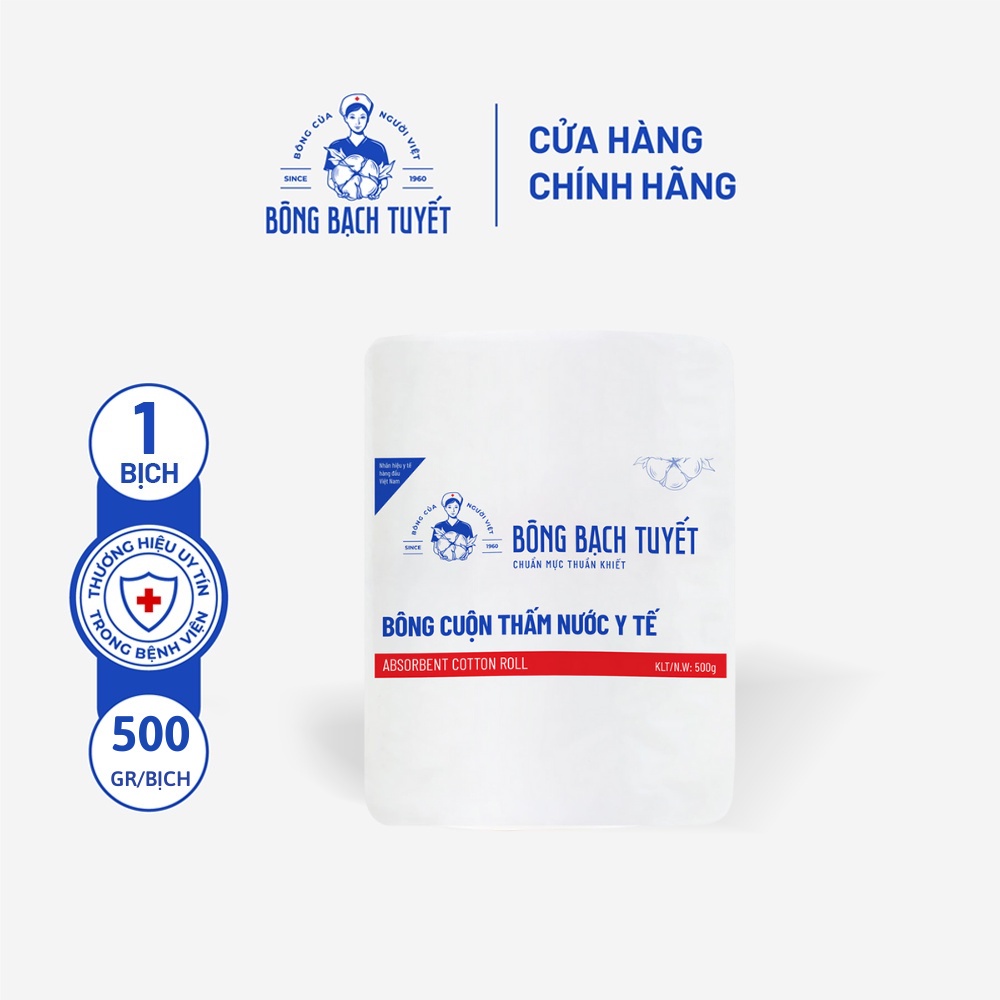 Bông y tế Bạch Tuyết 500gr - M