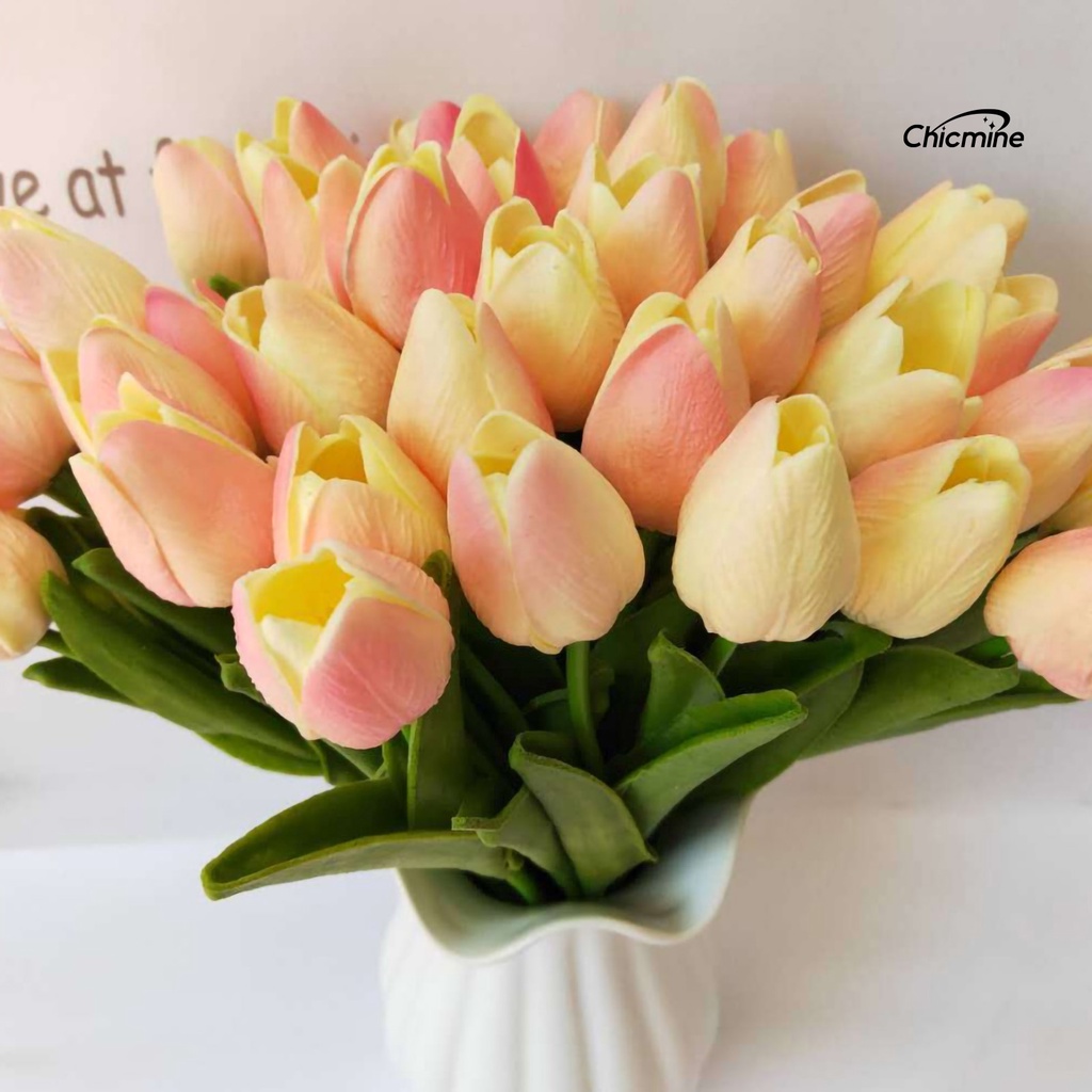 Bộ 10 bông hoa tulip nhân tạo Chicmine trang trí tiệc cưới