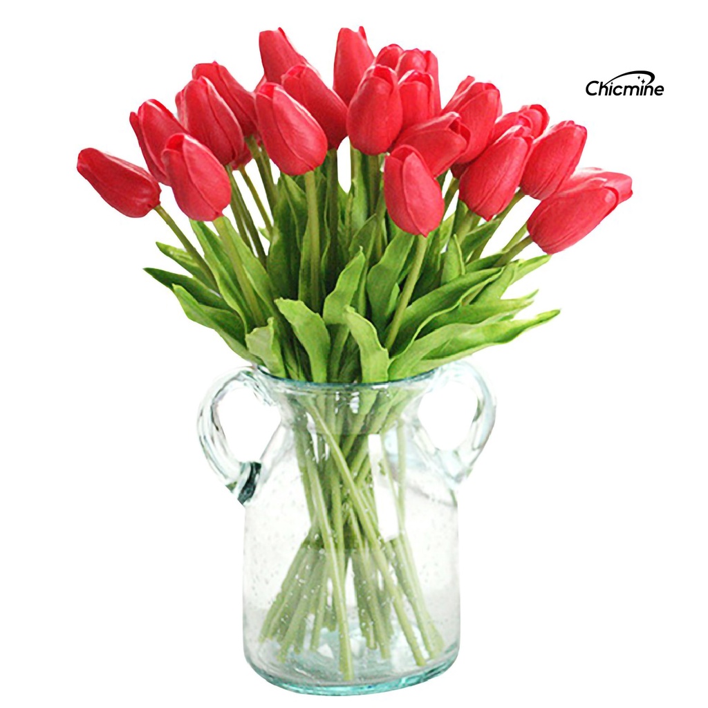 Bộ 10 bông hoa tulip nhân tạo Chicmine trang trí tiệc cưới