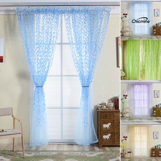Chicmine Rèm cửa họa tiết lá liễu trang nhã cho trang trí phòng khách