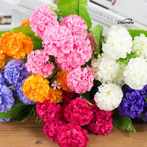 Chicmine☼Bó hoa cẩm tú cầu giả 9 bông dùng trang trí