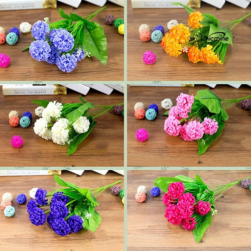 Chicmine☼Bó hoa cẩm tú cầu giả 9 bông dùng trang trí