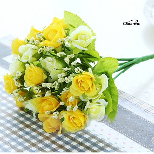 Chicmine Bó 21 hoa hồng giả để trang trí