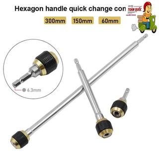 Thanh nối nhanh chuôi lục giác 60 150mm đầu giữ mũi khoan thanh kết nối tự khóa 6.35