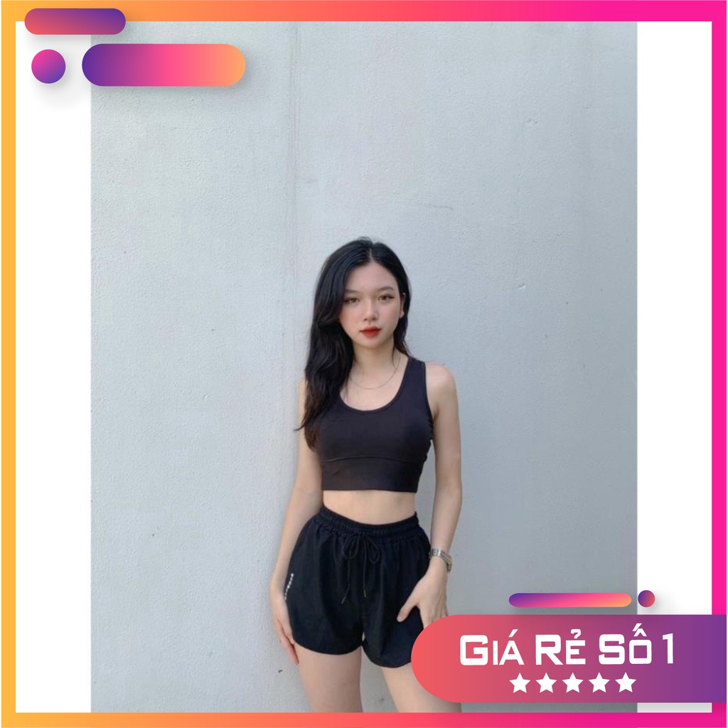 Bộ bra tập gym yoga earobic kết hợp quần đùi 2 lớp cho nữ - Đồ tập gym yoga erobic nữ