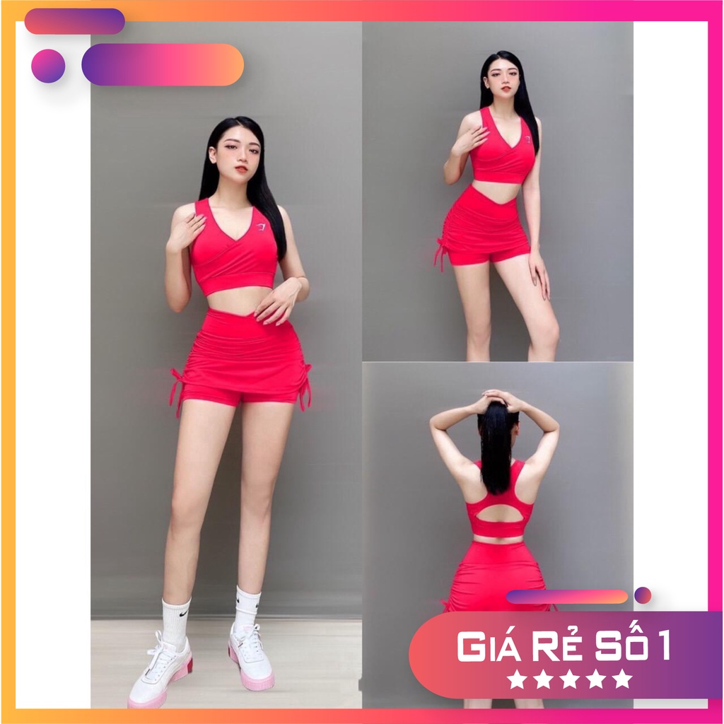 Đồ Tập Gym Nữ Hot Trend Set Váy 2 Lớp Tập Thể Dục Gym Yoga Aerobic Picnic Dã Ngoại Nữ - Háck Dáng Cực Cháy