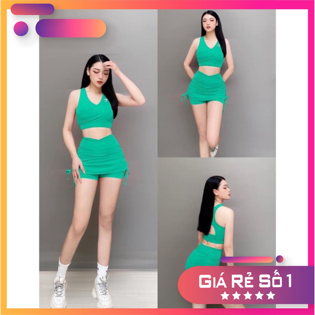 Đồ Tập Gym Nữ Hot Trend Set Váy 2 Lớp Tập Thể Dục Gym Yoga Aerobic Picnic Dã Ngoại Nữ - Háck Dáng Cực Cháy