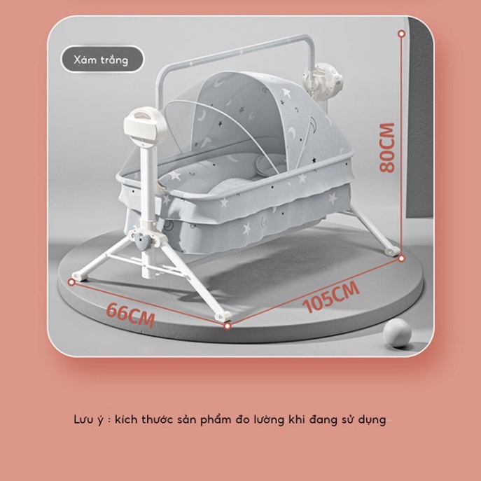 MINA- Nôi Điện Cho Bé ,Nôi đưa tự động Cao Cấp, An Toàn Cho Bé