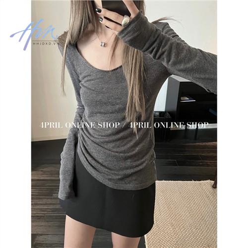 Set 4 Áo Thun Tay Dài Mùa Xuân Hè Dáng Ôm Có Thể Lộng Lẫy Phong Cách Mới Dễ Phối Đồ Cho Nữ