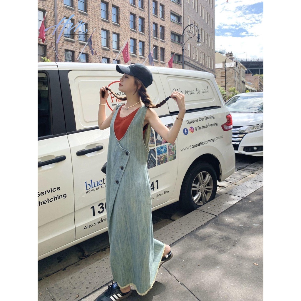 Đầm Dài Dáng Rộng Dây Mảnh Thời Trang Mùa Hè 2023 Dành Cho Nữ