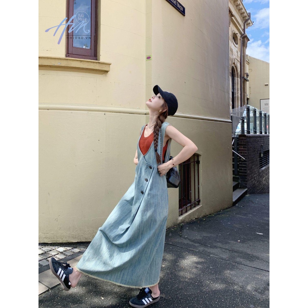 Đầm Dài Dáng Rộng Dây Mảnh Thời Trang Mùa Hè 2023 Dành Cho Nữ