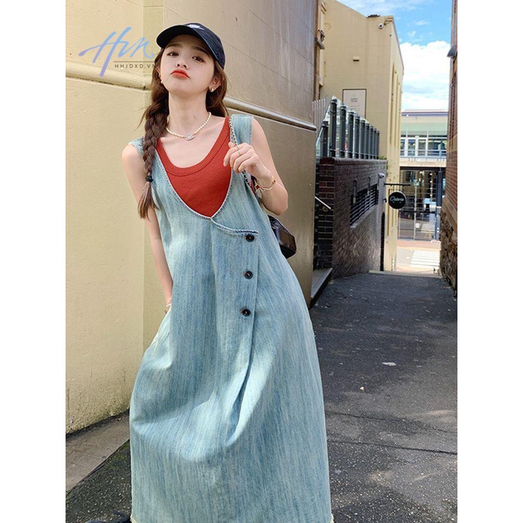 Đầm Dài Dáng Rộng Dây Mảnh Thời Trang Mùa Hè 2023 Dành Cho Nữ