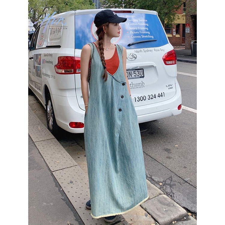 Đầm Dài Dáng Rộng Dây Mảnh Thời Trang Mùa Hè 2023 Dành Cho Nữ