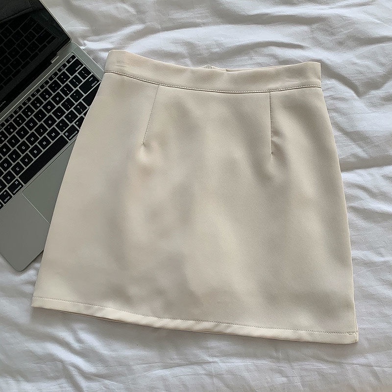 Chân Váy Chữ A Lưng Cao Màu Trơn Đơn Giản Thời Trang Mùa Hè 2023 Mới