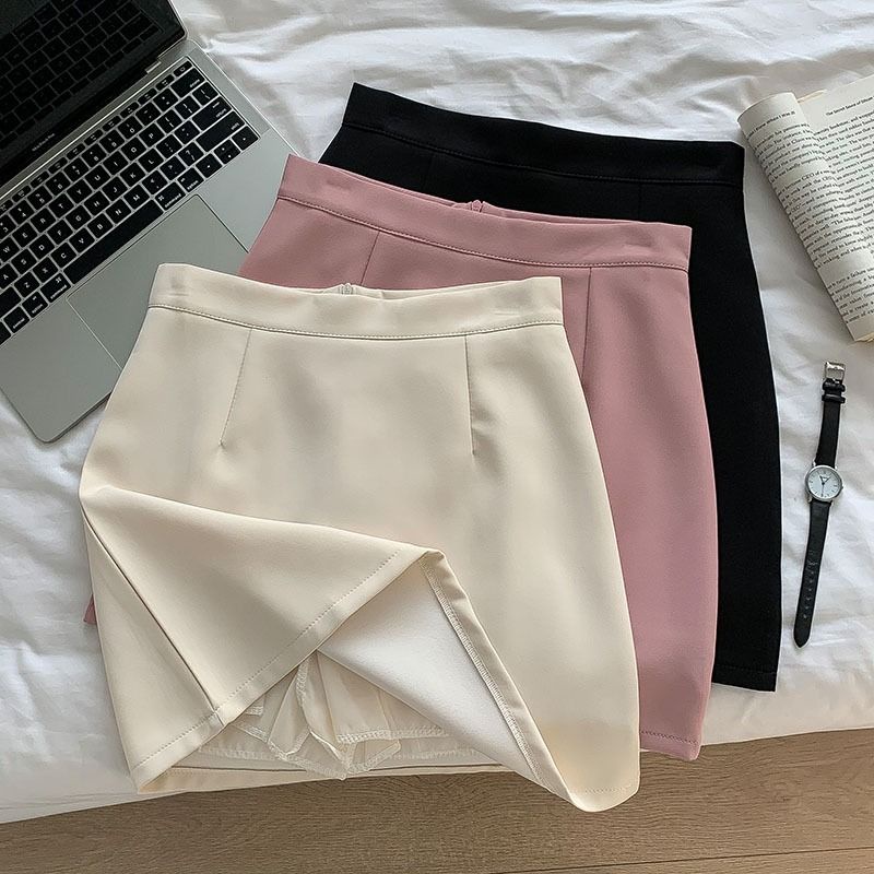 Chân Váy Chữ A Lưng Cao Màu Trơn Đơn Giản Thời Trang Mùa Hè 2023 Mới