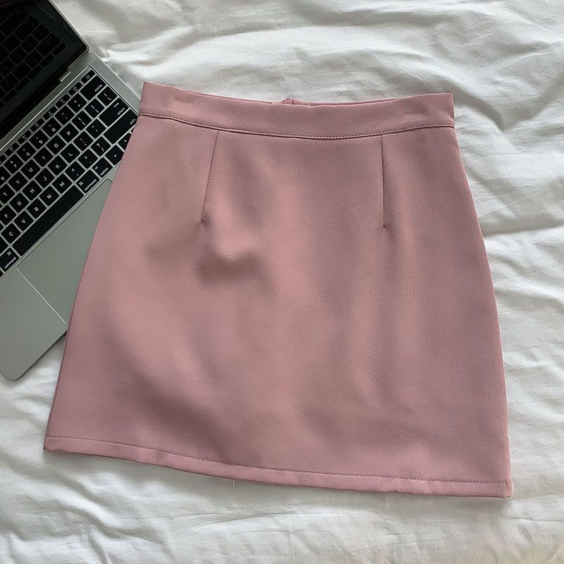 Chân Váy Chữ A Lưng Cao Màu Trơn Đơn Giản Thời Trang Mùa Hè 2023 Mới