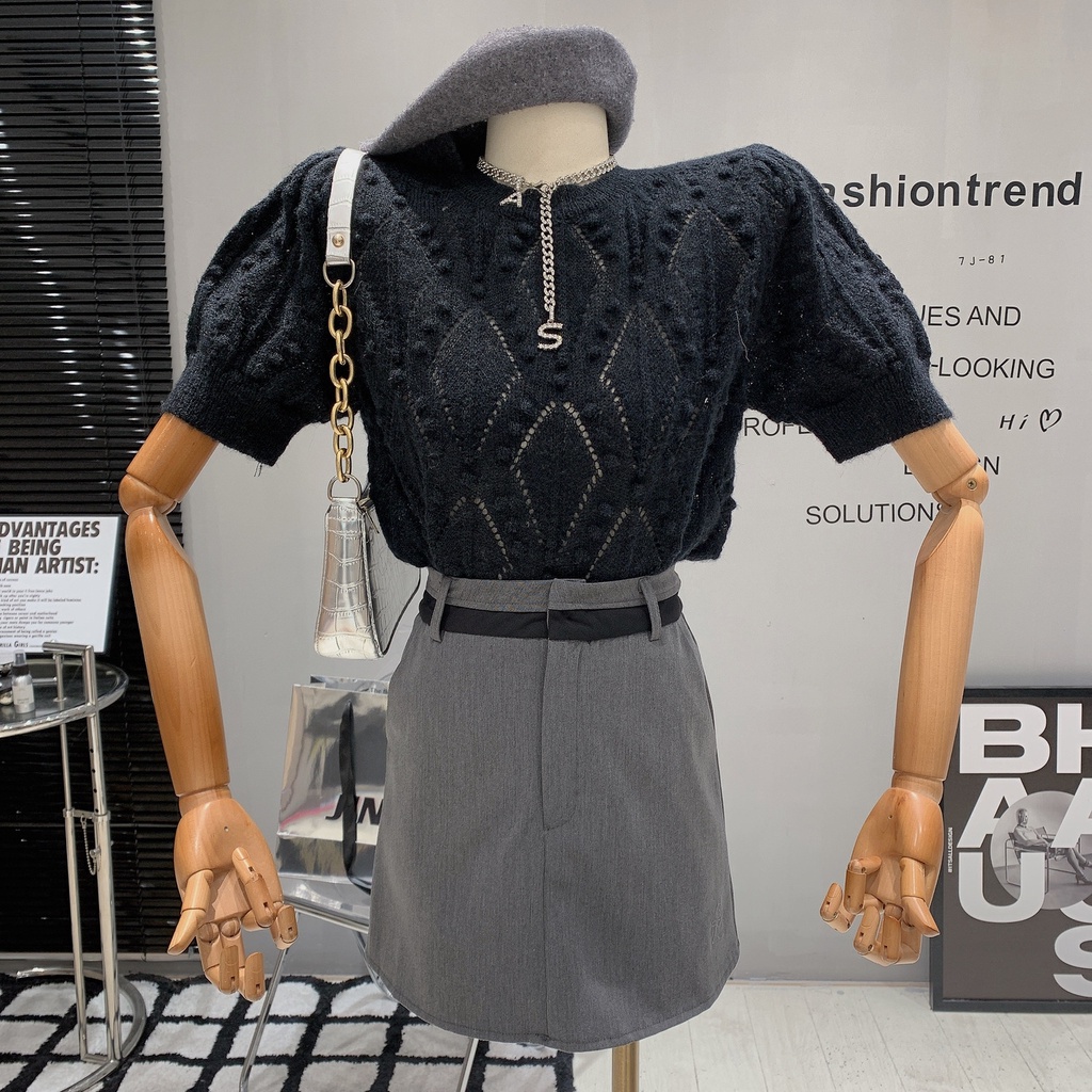 Chân Váy Dài Lưng Cao Dáng Ôm Màu Xám Thời Trang Mùa Hè Hàng Mới 2023 Dành Cho Bạn Nữ