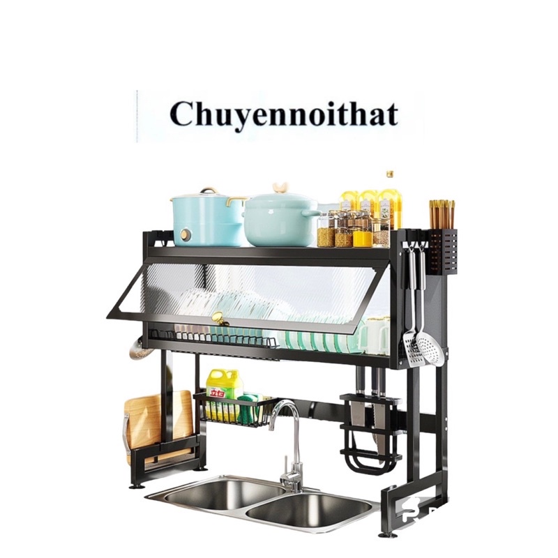 Kệ để bát đĩa Chuyennoithat đa năng 1-2 tầng