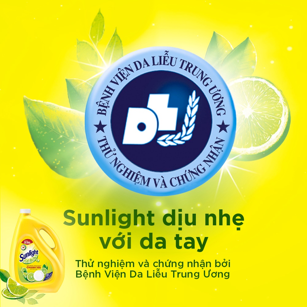 [Hàng Tặng Không Bán] Nước Rửa Chén Bát Sunlight Chanh 100 Sạch Nhanh Xả Bọt Nhanh Rửa Sạch Dầu Mỡ 3.6kg